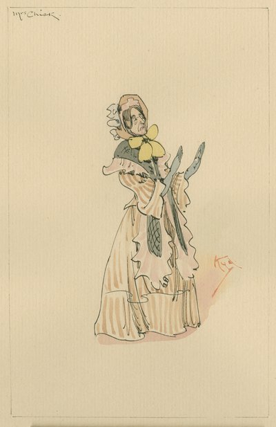 Mme Chick, vers 1920 (encre et aquarelle sur papier) - Joseph Clayton Clarke